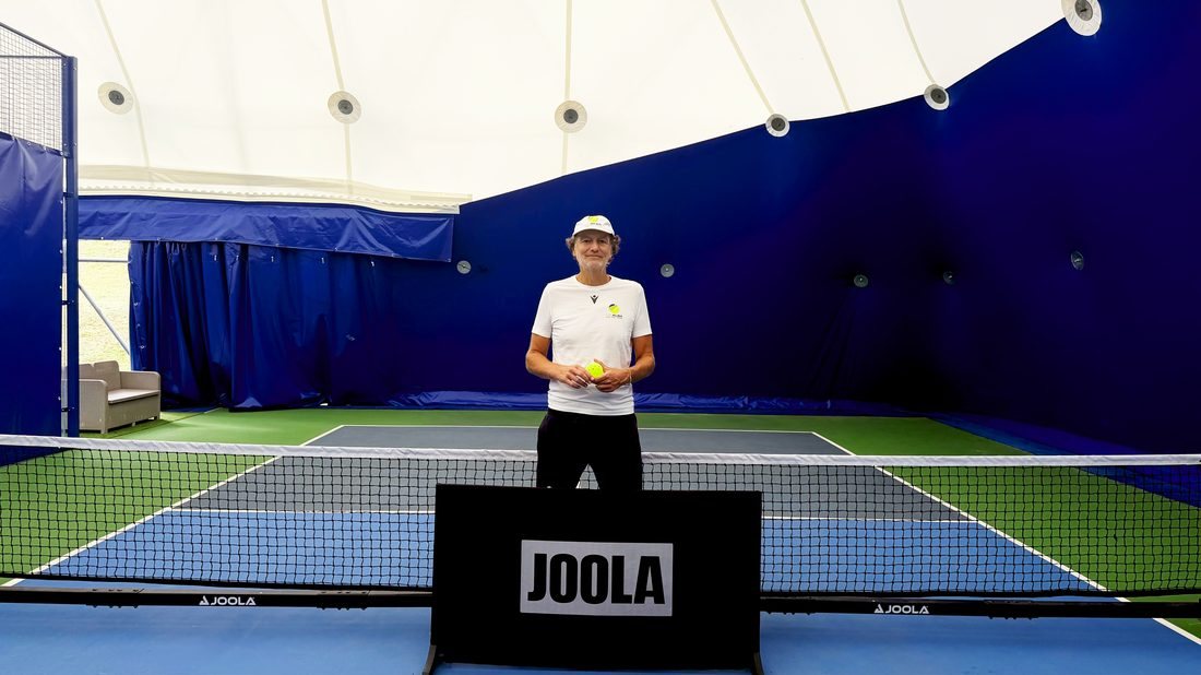 Alessandro Boero on court at Tennis Club Alba